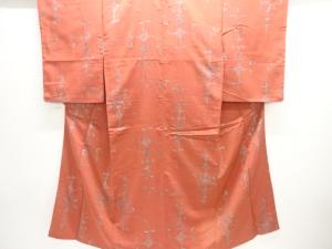 大正ロマン　抽象模様織り出しお召着物